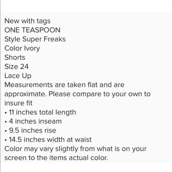 NWT One Teaspoon Superfreak Lace Up Shorts - Picture 9 of 9